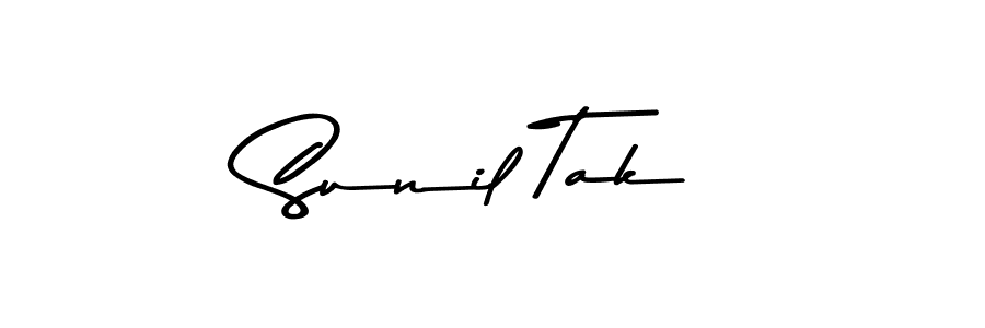 Design your own signature with our free online signature maker. With this signature software, you can create a handwritten (Asem Kandis PERSONAL USE) signature for name Sunil Tak. Sunil Tak signature style 9 images and pictures png