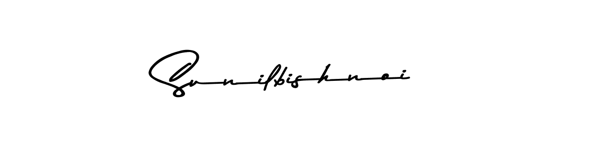 How to make Sunilbishnoi name signature. Use Asem Kandis PERSONAL USE style for creating short signs online. This is the latest handwritten sign. Sunilbishnoi signature style 9 images and pictures png
