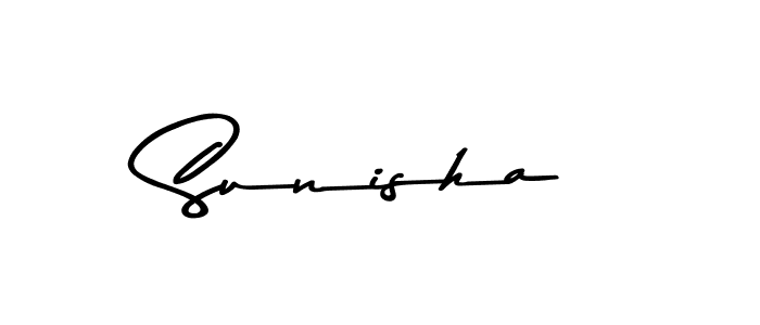 Create a beautiful signature design for name Sunisha. With this signature (Asem Kandis PERSONAL USE) fonts, you can make a handwritten signature for free. Sunisha signature style 9 images and pictures png