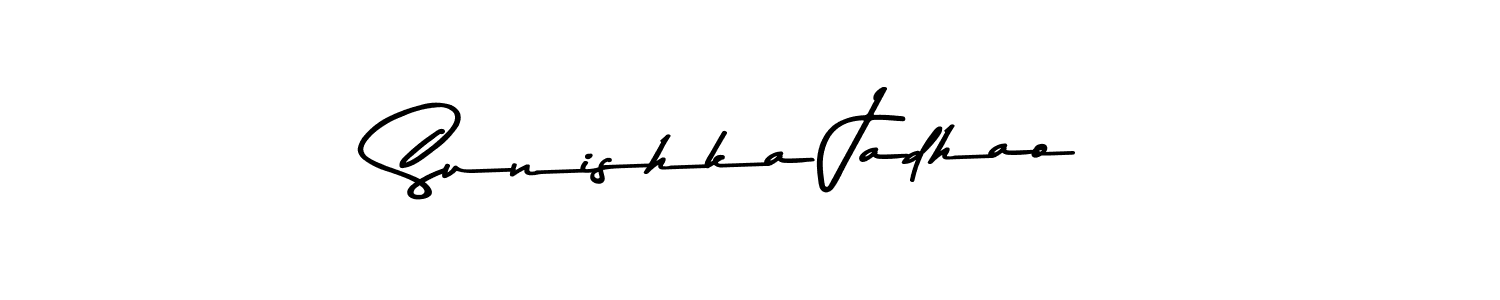 The best way (Asem Kandis PERSONAL USE) to make a short signature is to pick only two or three words in your name. The name Sunishka Jadhao include a total of six letters. For converting this name. Sunishka Jadhao signature style 9 images and pictures png