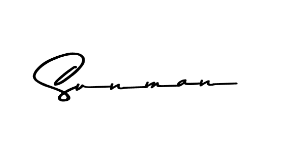 Create a beautiful signature design for name Sunman. With this signature (Asem Kandis PERSONAL USE) fonts, you can make a handwritten signature for free. Sunman signature style 9 images and pictures png