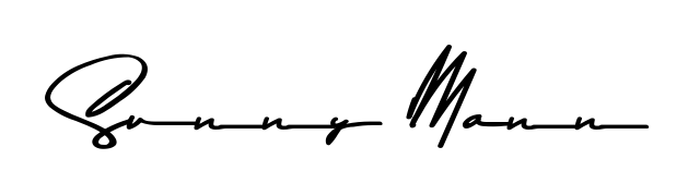 A stylish, flowing autograph style designed for name Sunny Mann using Asem Kandis PERSONAL USE typography. Perfect for digital creative projects. Sunny Mann signature style 9 images and pictures png