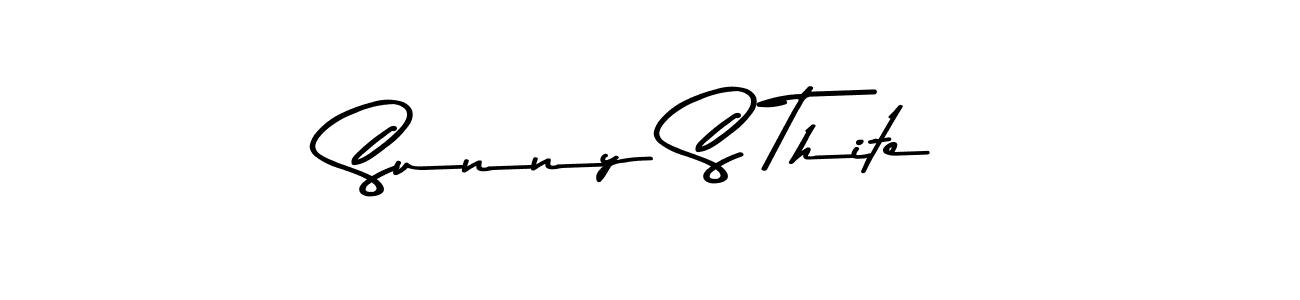 How to make Sunny S Thite name signature. Use Asem Kandis PERSONAL USE style for creating short signs online. This is the latest handwritten sign. Sunny S Thite signature style 9 images and pictures png
