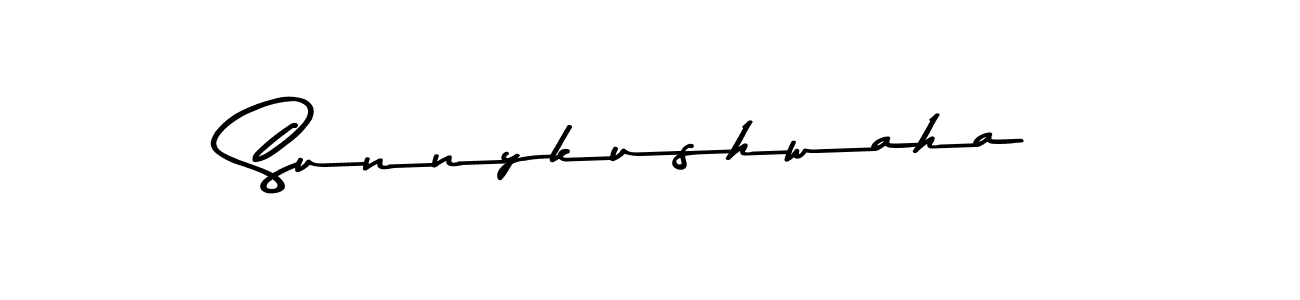 How to make Sunnykushwaha name signature. Use Asem Kandis PERSONAL USE style for creating short signs online. This is the latest handwritten sign. Sunnykushwaha signature style 9 images and pictures png