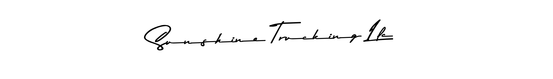 How to make Sunshine Trucking Llc name signature. Use Asem Kandis PERSONAL USE style for creating short signs online. This is the latest handwritten sign. Sunshine Trucking Llc signature style 9 images and pictures png