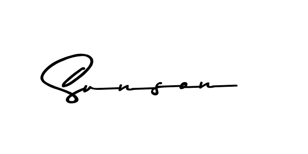 Use a signature maker to create a handwritten signature online. With this signature software, you can design (Asem Kandis PERSONAL USE) your own signature for name Sunson. Sunson signature style 9 images and pictures png