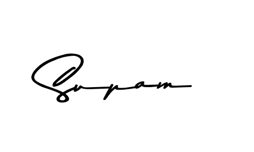 How to make Supam name signature. Use Asem Kandis PERSONAL USE style for creating short signs online. This is the latest handwritten sign. Supam signature style 9 images and pictures png