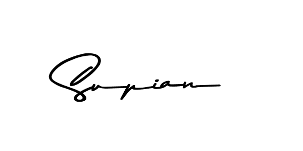 Design your own signature with our free online signature maker. With this signature software, you can create a handwritten (Asem Kandis PERSONAL USE) signature for name Supian. Supian signature style 9 images and pictures png