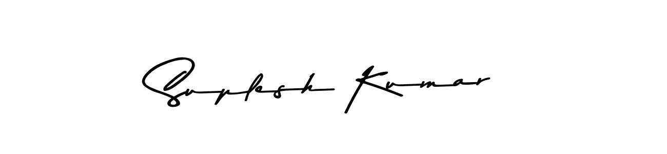 Make a beautiful signature design for name Suplesh Kumar. With this signature (Asem Kandis PERSONAL USE) style, you can create a handwritten signature for free. Suplesh Kumar signature style 9 images and pictures png