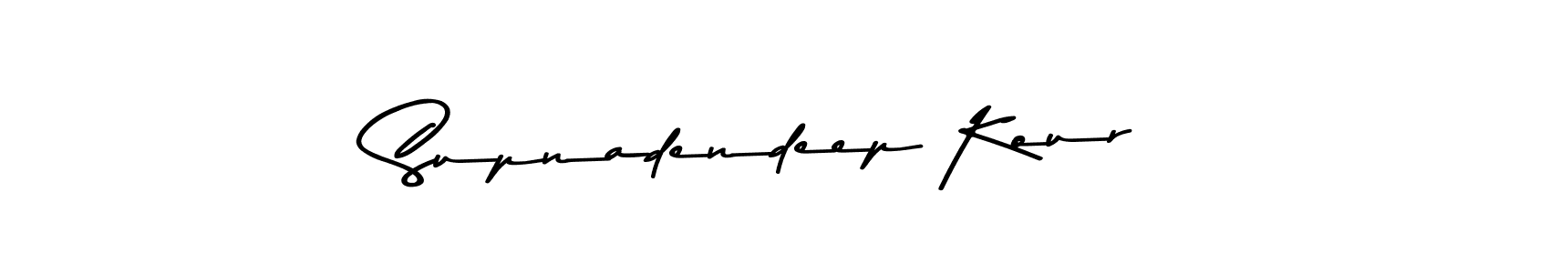 Make a beautiful signature design for name Supnadendeep Kour. With this signature (Asem Kandis PERSONAL USE) style, you can create a handwritten signature for free. Supnadendeep Kour signature style 9 images and pictures png