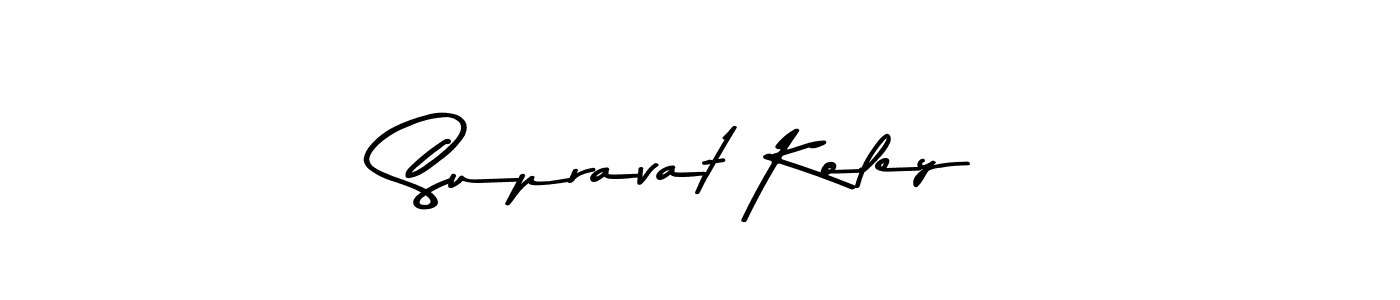 How to make Supravat Koley name signature. Use Asem Kandis PERSONAL USE style for creating short signs online. This is the latest handwritten sign. Supravat Koley signature style 9 images and pictures png