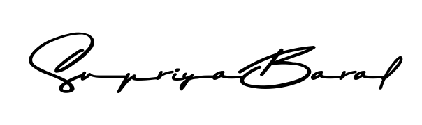 Personalize your online presence with Supriya Baral signature rendered in elegant Asem Kandis PERSONAL USE font. Great for website footers and blogs. Supriya Baral signature style 9 images and pictures png