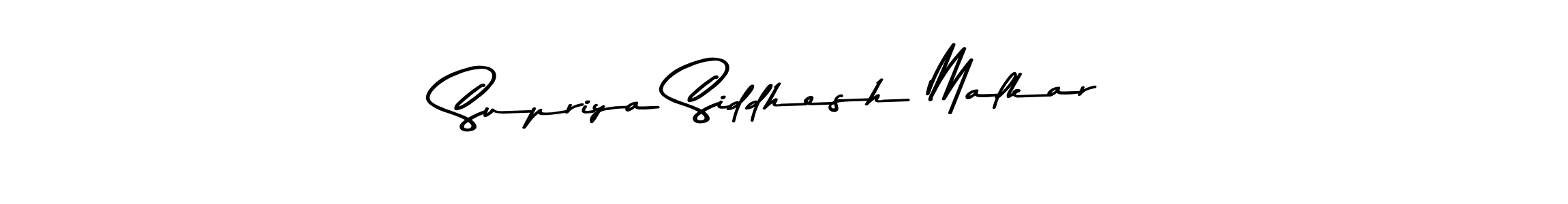Create a beautiful signature design for name Supriya Siddhesh Malkar. With this signature (Asem Kandis PERSONAL USE) fonts, you can make a handwritten signature for free. Supriya Siddhesh Malkar signature style 9 images and pictures png