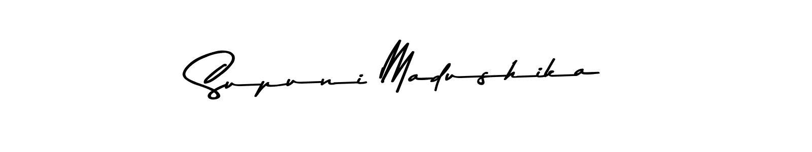 Make a beautiful signature design for name Supuni Madushika. With this signature (Asem Kandis PERSONAL USE) style, you can create a handwritten signature for free. Supuni Madushika signature style 9 images and pictures png
