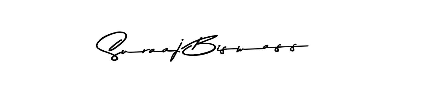 How to make Suraaj Biswass name signature. Use Asem Kandis PERSONAL USE style for creating short signs online. This is the latest handwritten sign. Suraaj Biswass signature style 9 images and pictures png