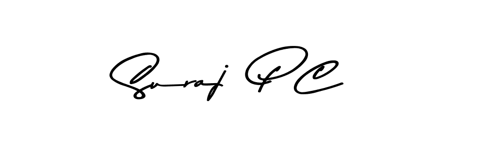 The best way (Asem Kandis PERSONAL USE) to make a short signature is to pick only two or three words in your name. The name Suraj  P C include a total of six letters. For converting this name. Suraj  P C signature style 9 images and pictures png