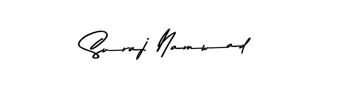 Make a beautiful signature design for name Suraj Namwad. With this signature (Asem Kandis PERSONAL USE) style, you can create a handwritten signature for free. Suraj Namwad signature style 9 images and pictures png