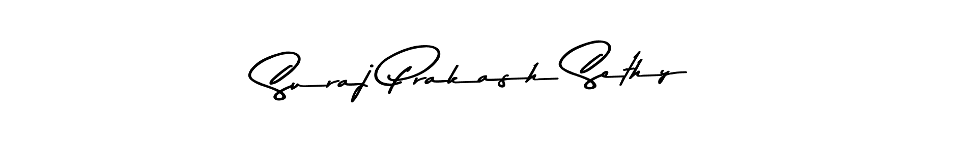 How to make Suraj Prakash Sethy name signature. Use Asem Kandis PERSONAL USE style for creating short signs online. This is the latest handwritten sign. Suraj Prakash Sethy signature style 9 images and pictures png