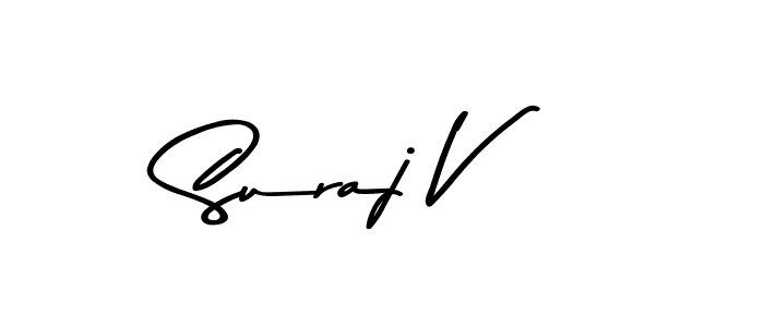 Create a beautiful signature design for name Suraj V. With this signature (Asem Kandis PERSONAL USE) fonts, you can make a handwritten signature for free. Suraj V signature style 9 images and pictures png