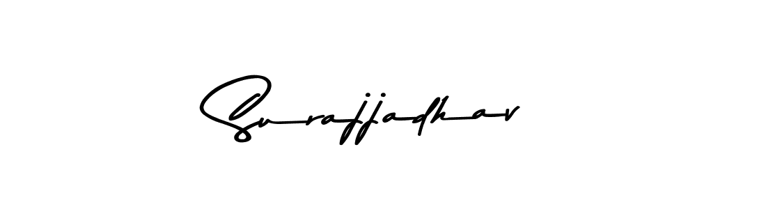 How to make Surajjadhav name signature. Use Asem Kandis PERSONAL USE style for creating short signs online. This is the latest handwritten sign. Surajjadhav signature style 9 images and pictures png