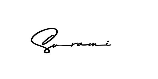 How to make Surami name signature. Use Asem Kandis PERSONAL USE style for creating short signs online. This is the latest handwritten sign. Surami signature style 9 images and pictures png