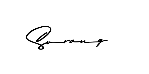 Make a beautiful signature design for name Surang. With this signature (Asem Kandis PERSONAL USE) style, you can create a handwritten signature for free. Surang signature style 9 images and pictures png