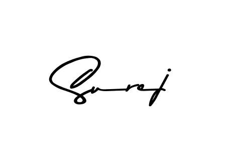 How to make Surej name signature. Use Asem Kandis PERSONAL USE style for creating short signs online. This is the latest handwritten sign. Surej signature style 9 images and pictures png