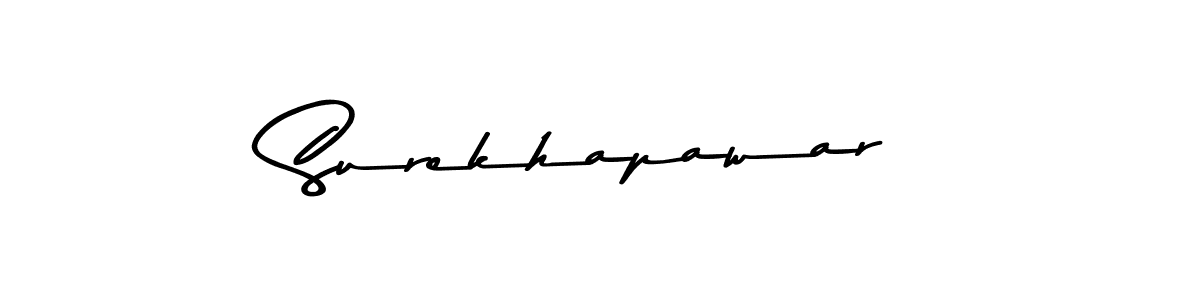 Create a beautiful signature design for name Surekhapawar. With this signature (Asem Kandis PERSONAL USE) fonts, you can make a handwritten signature for free. Surekhapawar signature style 9 images and pictures png