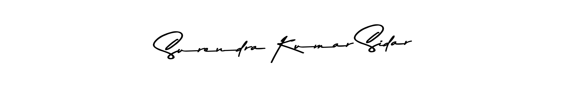 Make a beautiful signature design for name Surendra Kumar Sidar. With this signature (Asem Kandis PERSONAL USE) style, you can create a handwritten signature for free. Surendra Kumar Sidar signature style 9 images and pictures png