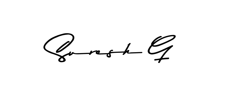 How to make Suresh G name signature. Use Asem Kandis PERSONAL USE style for creating short signs online. This is the latest handwritten sign. Suresh G signature style 9 images and pictures png