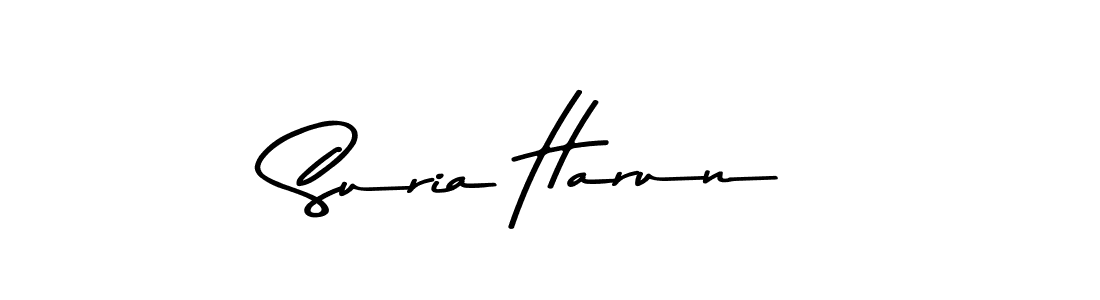 Create a beautiful signature design for name Suria Harun. With this signature (Asem Kandis PERSONAL USE) fonts, you can make a handwritten signature for free. Suria Harun signature style 9 images and pictures png