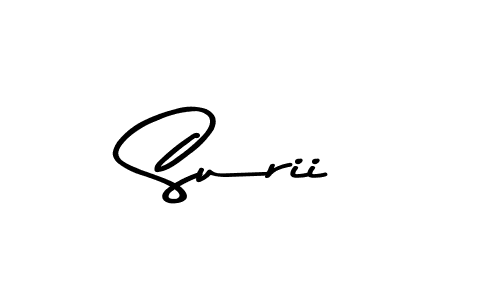 How to make Surii name signature. Use Asem Kandis PERSONAL USE style for creating short signs online. This is the latest handwritten sign. Surii signature style 9 images and pictures png