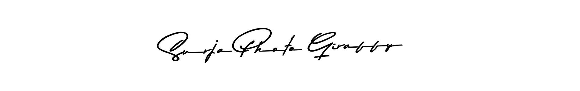 Create a beautiful signature design for name Surja Photo Giraffy. With this signature (Asem Kandis PERSONAL USE) fonts, you can make a handwritten signature for free. Surja Photo Giraffy signature style 9 images and pictures png
