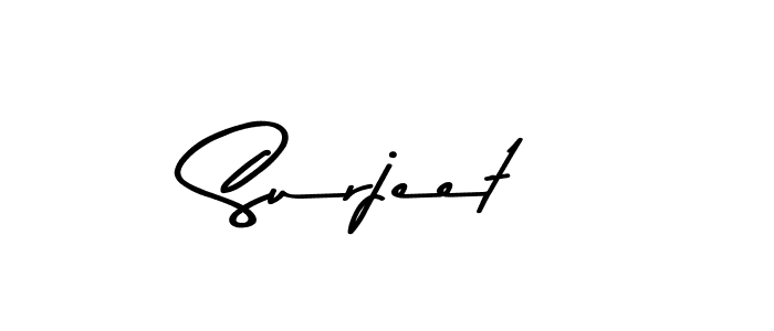 How to make Surjeet name signature. Use Asem Kandis PERSONAL USE style for creating short signs online. This is the latest handwritten sign. Surjeet signature style 9 images and pictures png