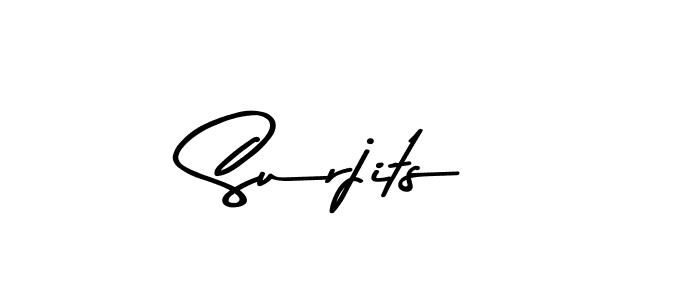 Surjits stylish signature style. Best Handwritten Sign (Asem Kandis PERSONAL USE) for my name. Handwritten Signature Collection Ideas for my name Surjits. Surjits signature style 9 images and pictures png