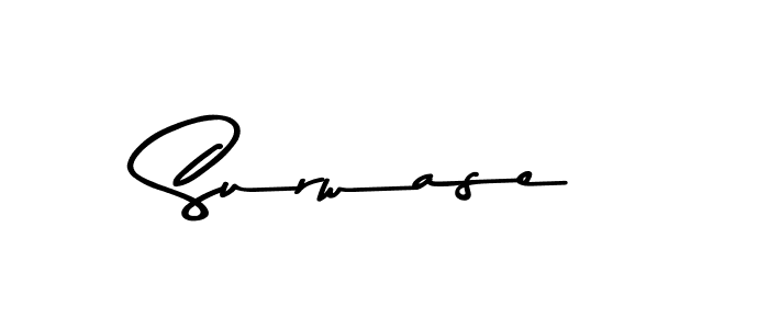 How to make Surwase name signature. Use Asem Kandis PERSONAL USE style for creating short signs online. This is the latest handwritten sign. Surwase signature style 9 images and pictures png