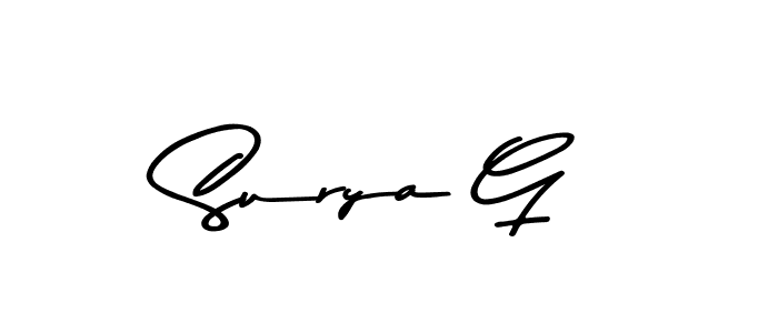 Make a beautiful signature design for name Surya G. With this signature (Asem Kandis PERSONAL USE) style, you can create a handwritten signature for free. Surya G signature style 9 images and pictures png