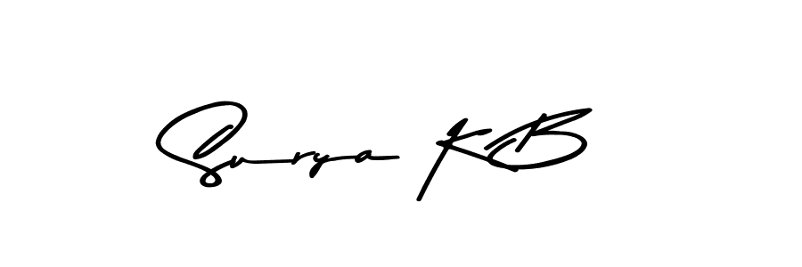 You should practise on your own different ways (Asem Kandis PERSONAL USE) to write your name (Surya K B) in signature. don't let someone else do it for you. Surya K B signature style 9 images and pictures png