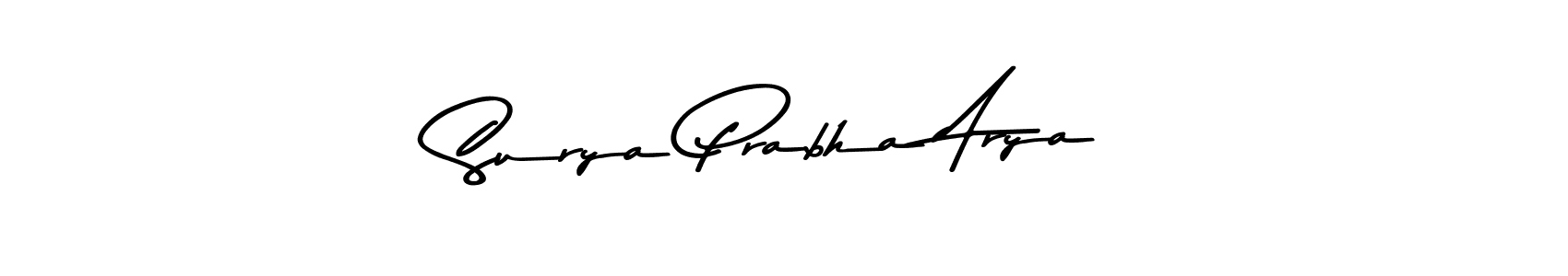 How to make Surya Prabha Arya name signature. Use Asem Kandis PERSONAL USE style for creating short signs online. This is the latest handwritten sign. Surya Prabha Arya signature style 9 images and pictures png