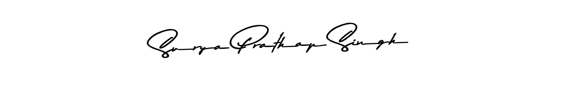 How to make Surya Prathap Singh name signature. Use Asem Kandis PERSONAL USE style for creating short signs online. This is the latest handwritten sign. Surya Prathap Singh signature style 9 images and pictures png