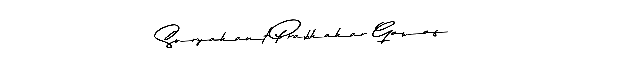 Create a beautiful signature design for name Suryakant Prabhakar Gawas. With this signature (Asem Kandis PERSONAL USE) fonts, you can make a handwritten signature for free. Suryakant Prabhakar Gawas signature style 9 images and pictures png