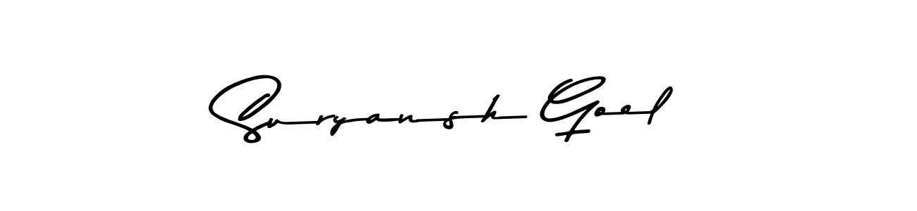 Design your own signature with our free online signature maker. With this signature software, you can create a handwritten (Asem Kandis PERSONAL USE) signature for name Suryansh Goel. Suryansh Goel signature style 9 images and pictures png