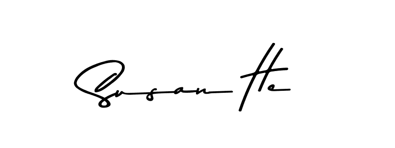 Susan He stylish signature style. Best Handwritten Sign (Asem Kandis PERSONAL USE) for my name. Handwritten Signature Collection Ideas for my name Susan He. Susan He signature style 9 images and pictures png