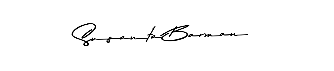 How to make Susanta Barman name signature. Use Asem Kandis PERSONAL USE style for creating short signs online. This is the latest handwritten sign. Susanta Barman signature style 9 images and pictures png