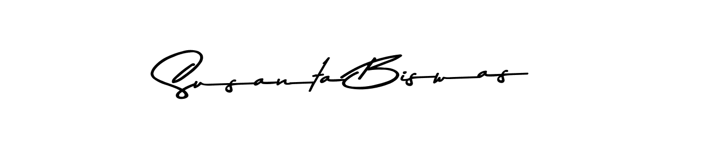 How to make Susanta Biswas name signature. Use Asem Kandis PERSONAL USE style for creating short signs online. This is the latest handwritten sign. Susanta Biswas signature style 9 images and pictures png