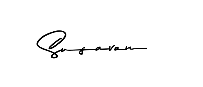 How to make Susavon name signature. Use Asem Kandis PERSONAL USE style for creating short signs online. This is the latest handwritten sign. Susavon signature style 9 images and pictures png