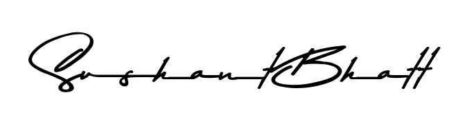 The Asem Kandis PERSONAL USE font transforms the name Sushant Bhatt into an executive sign with sharp precision and distinguished character. Sushant Bhatt signature style 9 images and pictures png