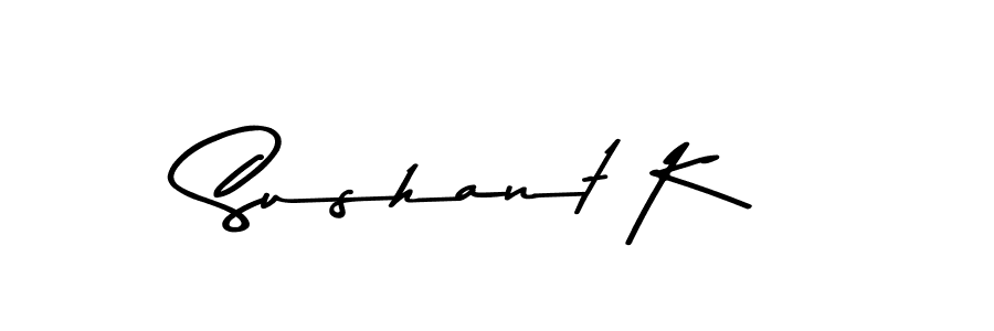 Make a beautiful signature design for name Sushant K. With this signature (Asem Kandis PERSONAL USE) style, you can create a handwritten signature for free. Sushant K signature style 9 images and pictures png