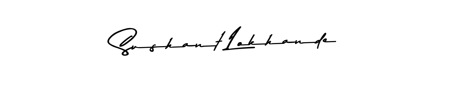 How to make Sushant Lokhande name signature. Use Asem Kandis PERSONAL USE style for creating short signs online. This is the latest handwritten sign. Sushant Lokhande signature style 9 images and pictures png