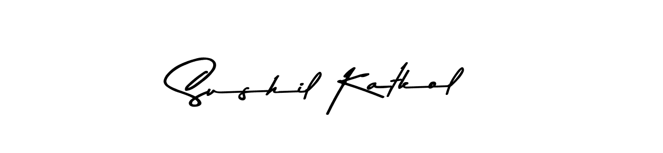 How to make Sushil Katkol name signature. Use Asem Kandis PERSONAL USE style for creating short signs online. This is the latest handwritten sign. Sushil Katkol signature style 9 images and pictures png